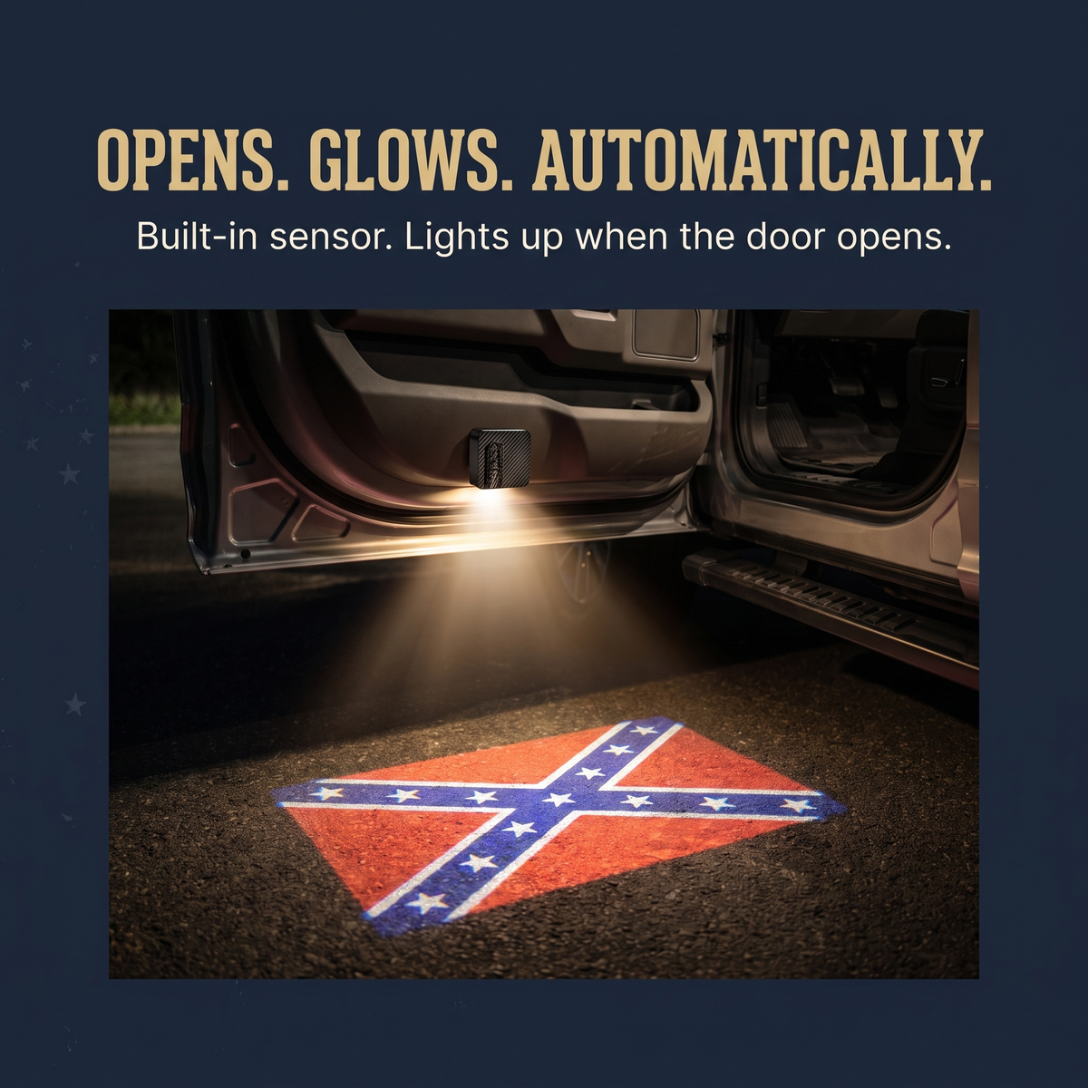 Opens. Glows. Automatically.